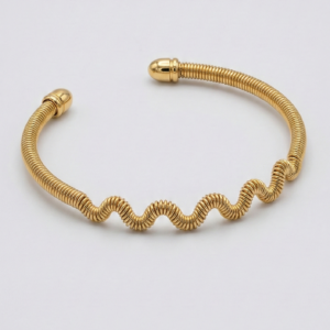 Minimalist Spiral Coil Open Bangle
